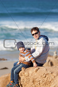 family at the beach