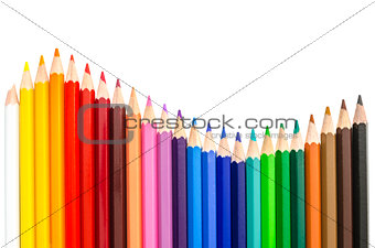 Closeup of coloured pencils
