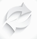 White arrows sink icon 3d