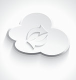 White cloud computing sink icon 3d