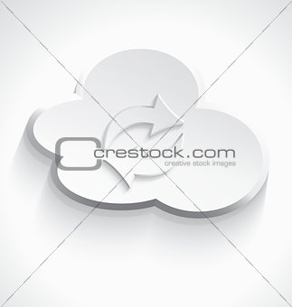 White cloud computing sink icon 3d
