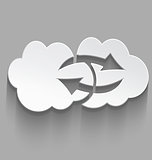 White cloud computing sink icon