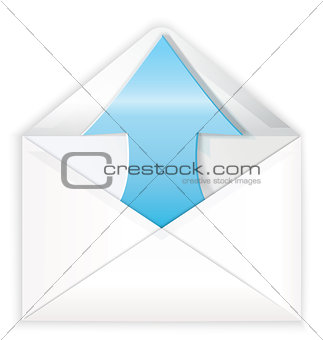 White envelope blue arrow out
