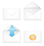 White open closed envelope icon set