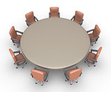 Chairs around a table ready for a meeting