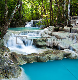 Blue Waterfall in the Jungle