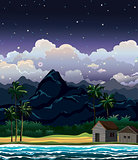 Night tropical landscape.