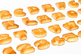 Cookies ABC letters on white background