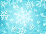 abstract light blue background with snowflakes