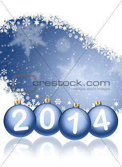 2014 with reflections and snow