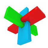 Colorful abstract 3D shape