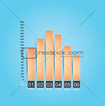 Abstract 3d graph on a blue background