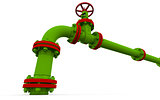 Green pipe and valve