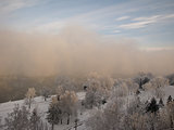 Winter time â foggy weather near the river Danube near Ruse