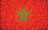 Flag Morocco grunge mosaic geometric pattern banner triangle vector.