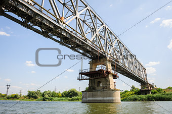 Old railroad bridge across the Dniester near Ribnita, Moldova