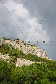 Cloudy weather over Crimea Mountains