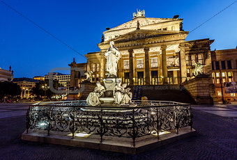 Friedrich Schiller Sculpture and Concert Hall on Gendarmenmarkt 