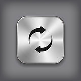 Refreshment - media player icon - vector metal app button