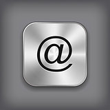 Mail icon - vector metal app button