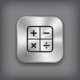 Calculator icon - vector metal app button