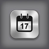 Calendar icon - vector metal app button