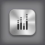 Equalizer icon - vector metal app button