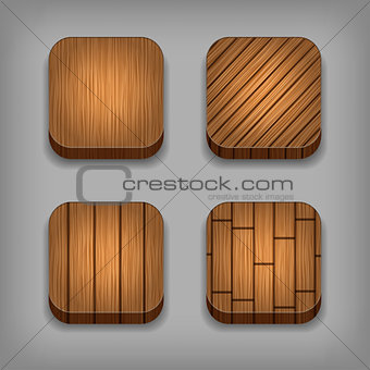 Set of wood background for the app icons