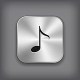 Music note icon - vector metal app button