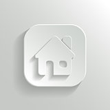 Home icon - vector white app button with shadow