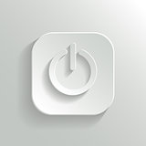 Power icon - vector white app button with shadow