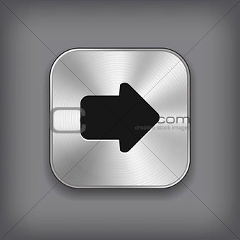 Arrow icon - vector metal app button