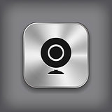 Webcamera icon - vector metal app button
