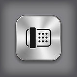 Fax icon - vector metal app button