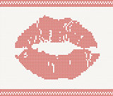 Knitted lipstick kiss