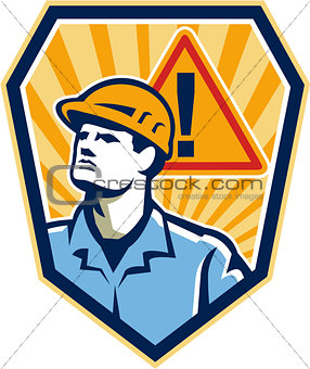 Contractor Construction Worker Caution Sign Retro