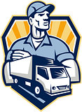 Removal Man Delivery Truck Crest Retro