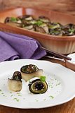 Baked eggplant and zucchini