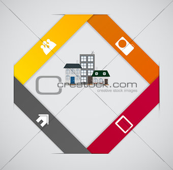 Town infographic template business concept vector illustration