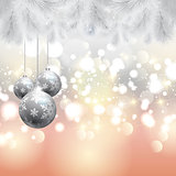 Christmas tree and baubles background