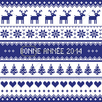Bonne Annee 2014 - french happy new year pattern