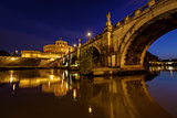 Castle of Holy Angel and Holy Angel Bridge over the Tiber River 