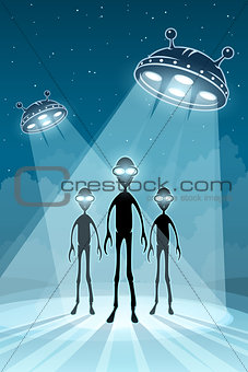 UFO alien newcomers and flying saucers