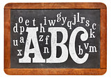 ABC and alphabet on blackboard