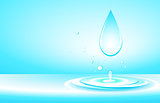 background with pure water drop  and splash