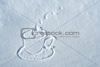 Cup drawn in snow