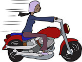 Woman Riding Motorcycle