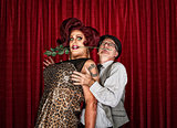 Dramatic Drag Queen with Man