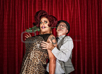 Dramatic Drag Queen with Man