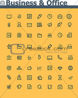 Business and office  icon set
